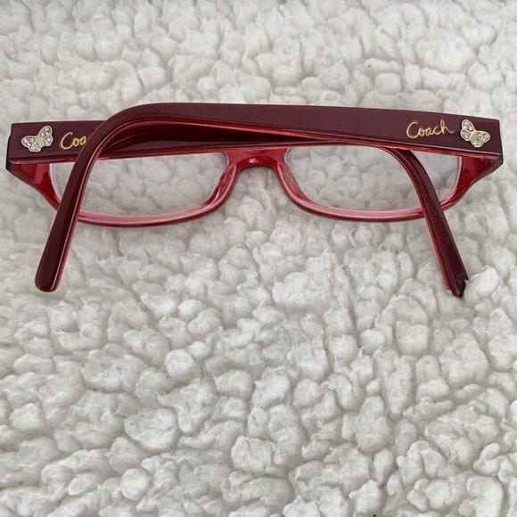 Coach Davina eyeglass frames Burgundy 48 15 135 mm Work Trendy Artsy Butterfly - Picture 2 of 10